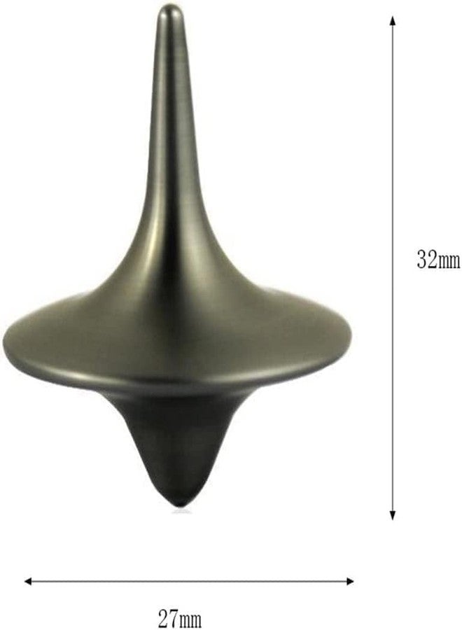 WaigN Silver Accurate Spinning Top, Portable Precision Metal Spinner, Exquisite Perfect Balance Desktop Gyro, Vintage Totem Zinc Alloy Spinning Top - Image 2
